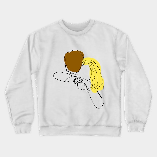 Mono line drawing - couple Crewneck Sweatshirt by hedehede